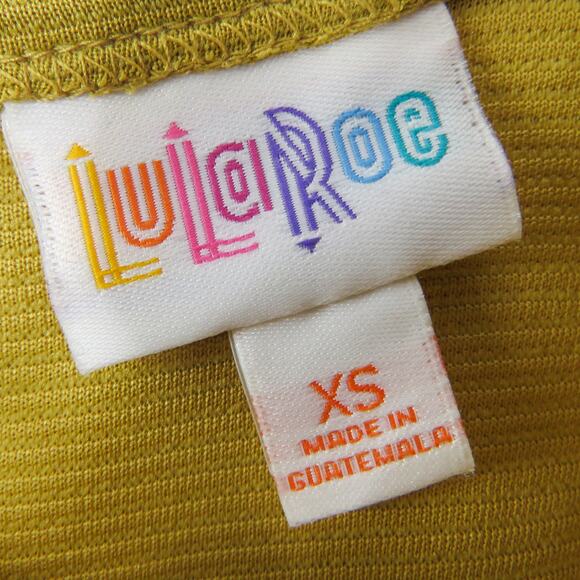 LulaRoe Amelia Dress in Mustard Yellow Short Sleeve Fit & Flare Dress XS NWT - Picture 3 of 6